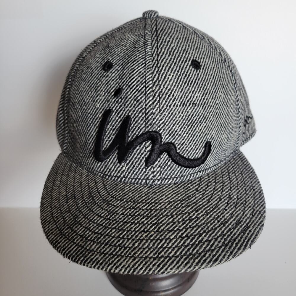 Imperial Motion Trucker Cap Men’s 7 3/8 Wool Blend Hat Cursive Logo Herringbone